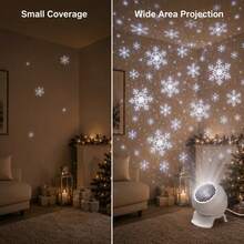 Dynamic Snowflake Projection Light, 360° Rotating Multi-Angle Projection Lamp, USB Powered, Suitable For: Christmas Decoration, Bedroom Decoration, Living Room Decoration, Birthday Gift, Create Dreamy Atmosphere - Dynamic Projection Light - View 4