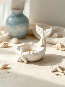 1pc Mermaid Tail & Starfish Shaped Tray, Ocean Theme Home Decor Desktop Storage Box - Multicolor - View 2