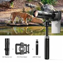 Lensa Telefoto Optik Berkualitas Tinggi APEXEL 30X, Teleskop Monokuler Logam dengan Tripod, Aksesori Fotografi & Video Ponsel, Kompatibel dengan Sebagian Besar Ponsel Pintar - View 11