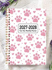 1本 2027-2028 月計畫筆記本，螺旋裝訂日曆附備註，2年期工作與日常規劃日程表，辦公桌配件，辦公室裝飾，聖誕禮物 - 彩色 - 查看 2