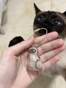 Mini nyckelring för förvaring av husdjurshår, förvaringsbox för katt- och hundhår med pincett, set för förvaring av husdjurshår, bärbar minneskapsel i tecknad stil för husdjurshår, present till högtider och årsdagar för vänner och familj - Multifärgad - Visa 10