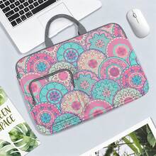 Blue & White Wave Print Laptop Bag/Briefcase - Made Of Soft Fabric, Compatible With Various Laptops And Tablets, Equipped With External Zipper Pocket And Fixed Handle, Large Capacity Storage, Balancing Protection And Portability, Suitable For Work, Study And Travel, Essential For Daily Commute - Multicolor - View 10