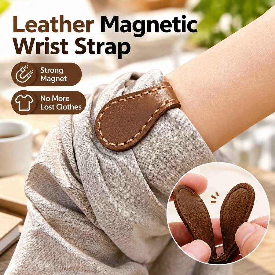 2pcs Reusable Shirt Cuff Clips, Canvas Bag Fixing Buckle, Round Invisible Cuff Fastener For Rolling Up Sleeves, No-Sew Clothing Fixing Strap, No-Sew Buckle Accessory - 2 PCS - View 1
