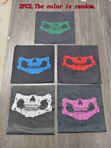 2PCS Seamless Multifunctional Magic Headband - Random Color - Cycling Face Mask, Warm Wrap, Halloween Skull Prop, Multifunctional Face Cover - Multicolor - View 9