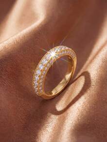 1pc Palace Style Women's Rhinestone Ring, Elegant And Unique, Suitable For Parties And Balls, Carefully Crafted Jewelry Gift, Perfect Choice For Girlfriend Or Anniversary - Royal Rhinestone - View 4
