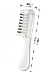 1 Transparent Applicator Comb Hairdressing Men And Women Scalp Therapy Massage Liquid Guide Comb Wide Tooth Hair Straightening Comb Household Multi-Functional Guide Care Comb - Clear - View 8