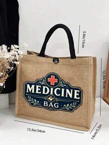收納托特包套組，復古紅十字「MEDICINE BAG」印花大容量手提包，急救托特包，女款時尚托特包，單肩包，化妝包，旅行盥洗包，護理師、護理系學生、醫生與醫療專業人士的完美禮物，聖誕節、生日禮物 - 彩色 - 查看 11