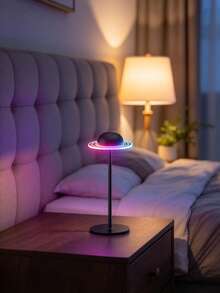 1pc Planet Romantic Ambient Bedside Lamp, USB Powered Touch Dimmable LED Night Light, Creative Cartoon Table Lamp For Bedroom Living Room Home Aesthetic Decor, Perfect Birthday Holiday Gift - Black - View 3