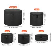 Musical Instrument Storage Bags & Covers - Negro 12", 13" Y 16" - View 10