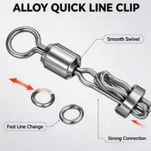 Alloy Fishing Line Swivel With Shock Absorption, Quick Change Fishing Line Connector, Convenient Bait Attachment Anti-Tangle Design, Lake Fishing, Shore Fishing And Freshwater Fishing Line Connector Tackle - A - View 5