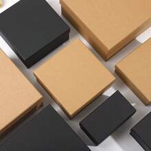 2026New Solid-Color Lid-And-Base Gift Box - A Large, Rectangular Kraft Paper Box Suitable For Birthdays, Weddings, Pre-Wedding Parties, Party Favors, Gift Wrapping, And Home Use; Perfect For All Seasons. - Multiple Styles - View 7