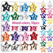 100/50pcs Star Hair Clips Y2k Hair Clips Hair Barrettes,Cute Colorful Mini Star Snap Hair Clips For Women,Party,Daily Wear,Gift,Hair Accessories - Multicolor - View 10