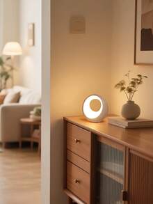 1pc Rechargeable Touch Night Light, Dimmable Touch Desk Lamp, Portable Ring Light For Bedroom, Rechargeable Bedside Lamp, Suitable For Bedroom, Nursery, Hallway, Living Room And More - Multicolor - View 2