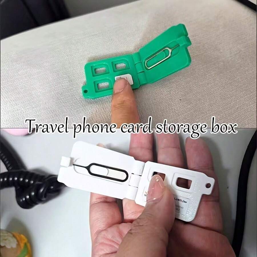 Travel SIM Card And Ejector Pin Storage Box, Phone Card Holder, Outdoor Gear Accessory Organizer - 4pcs - View 1