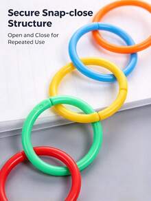 20/50 piezas de anillos de carpeta de hojas sueltas de plástico de colores surtidos, anillos de libro desmontables con cierre a presión, anillos de encuadernación desmontables multicolor para cuaderno, tarjetas de índice, planificador, manualidades DIY, suministros de papelería de oficina y escuela - Conjuntos - Ver 2