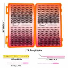640pcs DIY Individual Lashes, Soft & Comfortable, Wispy Soft Daily Cluster Lashes With Lash Bond And Seal, Lash Tweezers, Brush, Thin And Lightweight, Easy For Professionals And Beginners, Convenient For Home Use, Lashes, Eyelashes, Lash Clusters - Black - View 6