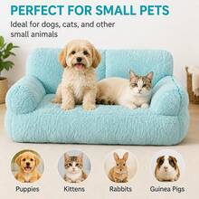 Small Dog & Cat Plush Pet Sofa - Ultra Soft, Comfortable And Supportive Puppy, Kitten, Rabbit Bed, Perfect Indoor Pet Sofa - Multicolor - View 6