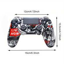 Player-Exclusive P4 Game Controller, With Graffiti-Style Cool Print Design, 600mAh Battery Capacity, Motion Sensor + Powerful Dual Vibration, Game Console Controller Accessory, With Full Immersion Experience. - View 3