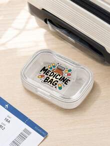 Portable Compartment Pill Box, Storage Box With MEDICINE BAG Pattern, Small Pill Box, Suitable For Storing Medicine, Rings And Other Small Items - Multicolor - View 1