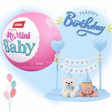 ZURU My Mini Baby Series - "Happy Birthday Baby" (Mamnghe) Birthday Party Theme Birthday Gift ZURU Authentic Mystery Capsule With Mini Baby Doll And Accessories, Suitable For Children (Random Style, Only One Included) - Pink - View 4