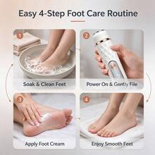 Electric Foot Callus Remover, Rechargeable Foot Care Tool With Replaceable Grinding Heads, Portable Dead Skin And Hard Callus Remover, Suitable For Dry Cracked Heels Home Use - A - View 6
