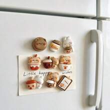 5/10/15pcs Cute Animal Fridge Magnets, Restaurant Theme Fridge Stickers, Whiteboard Magnetic Stickers, Cute Office Kitchen Magnets, Kitchen Utensils, Apartment Essentials, Dorm Essentials, Home Decor - Multicolor - View 6