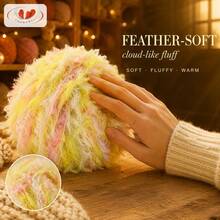 1PC 100g Super Chunky Fur Yarn For Hand Knitting Fluffy Soft Warm Crochet Line To Knit Scarf Hat Long Plush Threads Christmas - A - View 2