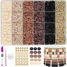 6 Different Polymer Clay Bead Handmade Bracelet Set, DIY Phone Chain Bracelet Necklace Earring Jewelry Accessories, Friendship Bead Set - Multicolor - View 14