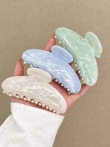 3pcs/1pc Marble Iridescent Cloud Pattern Hair Clips Premium Chic Sweet Hair Additions Back Of Head Updo Partial Clip Hair Claw Hair Accessories - Multicolor - View 6