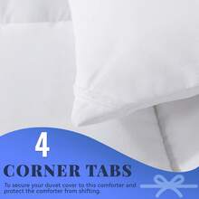 Edredón de plumón sintético blanco, tamaño completo, para todas las estaciones. - Una almohada de talla única - Ver 7