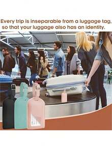 3pcs PU Leather Luggage Tags, Writable & Adjustable, Suitable For Backpacks, Airline Luggage, Mother's Day Gift, Travel Essentials, Father's Day Gift, Travel Must-Haves, Cruise Essentials - View 2