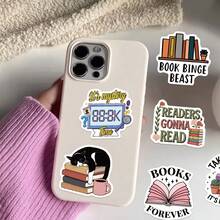 50pcs Bookish Aesthetic PVC Material Graffiti Stickers Decorative Phone Case, Diary, Computer, Water Bottle, Guitar, Teacher Reward Gift, Back To School Season Gift - one-size - View 10
