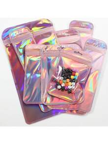 10pcs Self-Sealing OPP Bags Laser Rainbow Holographic Reusable Packaging Bags Jewelry Retail Bags Gift Packaging Bags - Multicolor - View 3