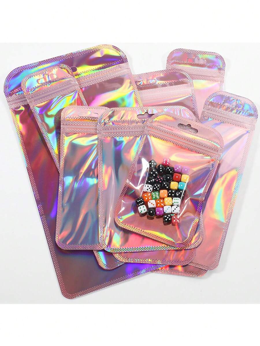10pcs Self-Sealing OPP Bags Laser Rainbow Holographic Reusable Packaging Bags Jewelry Retail Bags Gift Packaging Bags