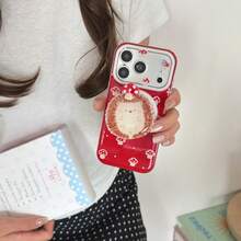 1pc Cute Hedgehog & Mushroom Cartoon Magnetic Phone Grip, 360° Rotation Strong Adsorption Retractable Phone Holder, Compatible With IPhone 18 Pro Max & Android - Multicolor - View 5