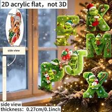 The Grinch 30PCS Flat Green Monster Letter Christmas Tree Decorations Hanging Ornaments Crafts - Multicolor - View 1
