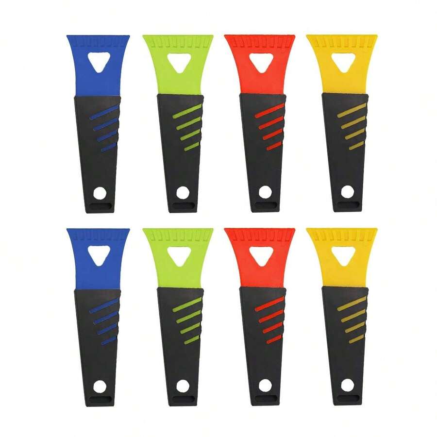 Ice Scraper For Car Windshield, No Scratch Plastic Ice Shovel Tools For Winter, Window Ice Snow Frost Removal Tool Accessories For Cars, Trucks, SUVs (8PCS) - Multicolor - View 1