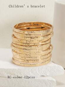 12pcs Luxury Niche Design Metal Bestselling Versatile Stackable Thin Bracelets - Multicolor - View 19