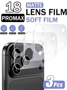 3 Pieces Clear Anti-Scratch Anti-Fingerprint TPU Flexible Full Wrap Camera Lens Protective Film, Soft Lens Guard Compatible With IPhone 18Pro Max/18Pro/17Promax/17Pro, Ultra Thin Invisible Smartphone Camera Protection Accessory - Clear - View 1