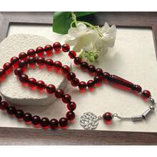 Multi-Color Glass Bead Tasbih Prayer Beads, Silver-Tone Ramadan Prayer Beads, Ramadan Eid Gift Beads, Multiple Colors Available - Multicolor - View 12