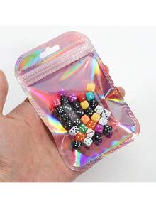 10pcs Self-Sealing OPP Bags Laser Rainbow Holographic Reusable Packaging Bags Jewelry Retail Bags Gift Packaging Bags - Multicolor - View 4