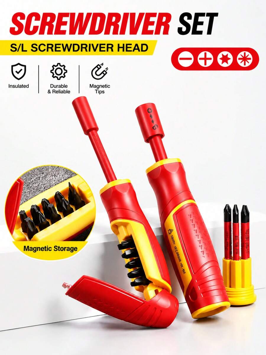 Precision Screwdriver Set, Repair Kit With Magnetic CR-V Bits, Compact For Tight Spaces, Home/Car Repairs | Best Gift For Handymen & Men