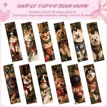 30pcs Dog Themed Bookmarks, Creative Quirky Animal Designs, Paper Reading Page Markers, Christmas Puppy Decorative Book Accessories - 1 Set - View 2