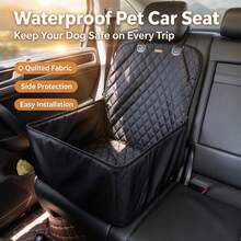 Dog Car Seat Cover For Back Seat, Waterproof Anti-Scratch Pet Car Mat, Foldable Universal Car Backseat Protector For Dogs Cats, Travel Pet Cushion For All Seasons - Black - View 12