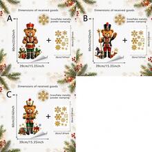 1/3pcs Christmas Teddy Bear Nutcracker Window Sticker, Double-Sided PVC Electrostatic Adsorption Glass Sticker, Suitable For Homes, Shops, And Shop Window Displays. - Multicolor - View 10