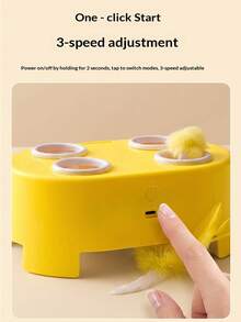 Interactive Cat Toys For Indoor Cats, Whack-A-Mole Rechargeable Cat Toy With Feather, Automatic 3-In-1 Cat Toys With 3 Modes, 4 Holes Kitten Toy For Cats Entertainment - Multicolor - View 9
