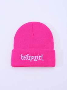 1pc Women's Fashion Versatile Solid Color Letter "Babygirl" Embroidered Knitted Beanie Hat, Suitable For Autumn/Winter Warmth, Daily Wear And Outings - A - View 12