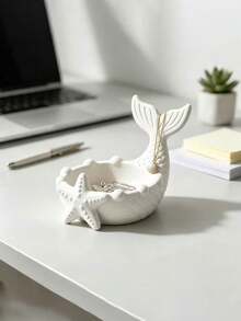 1pc Mermaid Tail & Starfish Shaped Tray, Ocean Theme Home Decor Desktop Storage Box - Multicolor - View 5