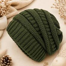 1pc New Autumn/Winter Solid Color Knitted Hat, Unisex Fashionable Versatile Warm Woolen Beanie, Suitable For Daily Outdoor Cold Weather Travel Wear - Multicolor - View 9