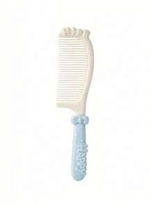 1pc Pastel Style Plastic Hand Hair Comb, Long Handle Design With Embossed Letter Prints, Smooth Teeth For Tangle-Free Hair Styling, Portable Hairdressing Comb For Daily Hair Care, Bathroom Vanity, Travel And Salon Use - Multicolor - View 14